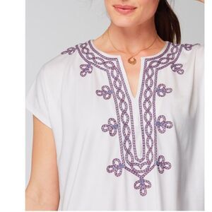 J. Jill elements Women pure jill knit embroidered tunic stretchy beach vacation
